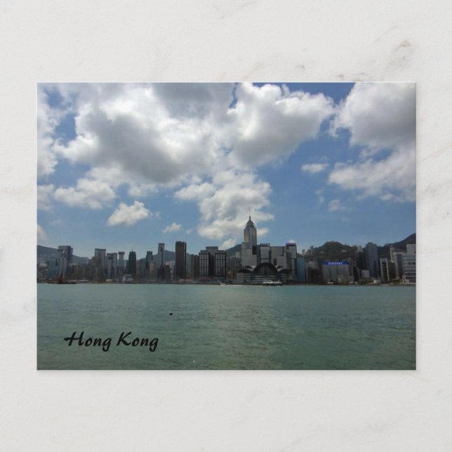 Hong Kong Skyline Postkarte (Vorderseite)