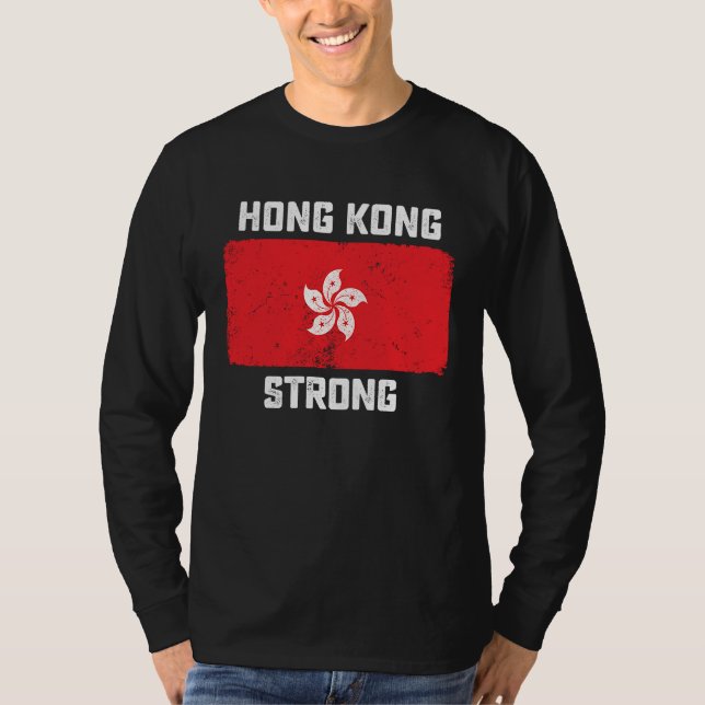 Hong Kong Strong Flag Pro Democracy Freedom of Spe T-Shirt (Vorderseite)