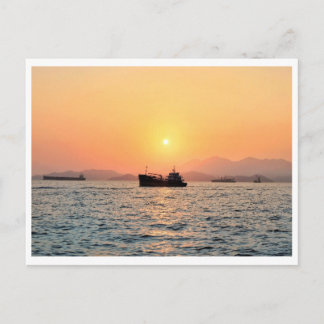 Hong Kong Sunset Postcard Postkarte