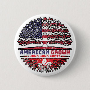 Hong Kong USA USA Vereinigte Staaten Tree Roots Button