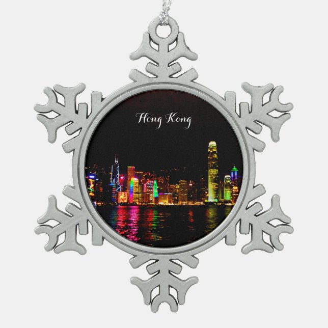 Hong Kong Victoria Harbour #2 Snowflake Ornament (Vorderseite)