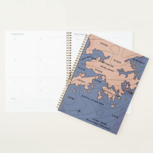Hong Kong Vintag Weather Map Planer