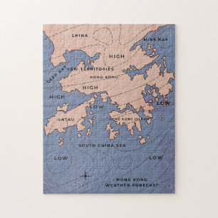 Hong Kong Vintag Weather Map Puzzle