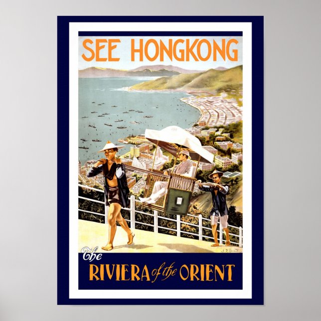 Hong Kong Vintage Reise Poster (Vorne)