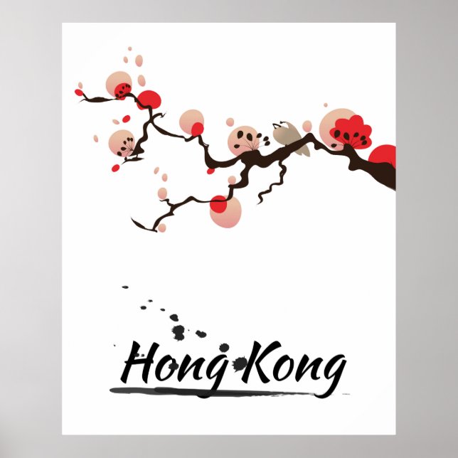 Hong Kong Vintage Travel Art Poster (Vorne)