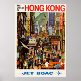 Hong Kong Vintage Travel Poster