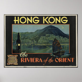 Hong Kong Vintage Travel Poster und Retro Prints