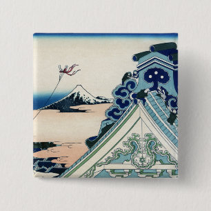 Honganji-Tempel Blick auf den Fuji japanischer Hol Button