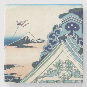Honganji-Tempel Blick auf den Fuji japanischer Hol Steinuntersetzer