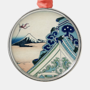 Honganji Tempel in Asakusa Mt Fuji, Feudal Japan Ornament Aus Metall