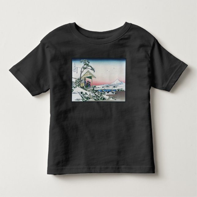 Honganji Temple Vista des Fuji Japanese Woodcut Kleinkind T-shirt (Vorderseite)