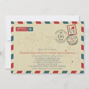 Hongkong/Australien Antike Luftpost   Hochzeit Einladung