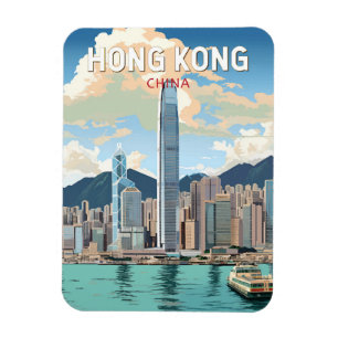 Hongkong China Reise Kunst Vintage Magnet