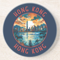Hongkong China Retro-Distressed Circle
