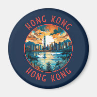 Hongkong China Retro-Distressed Circle