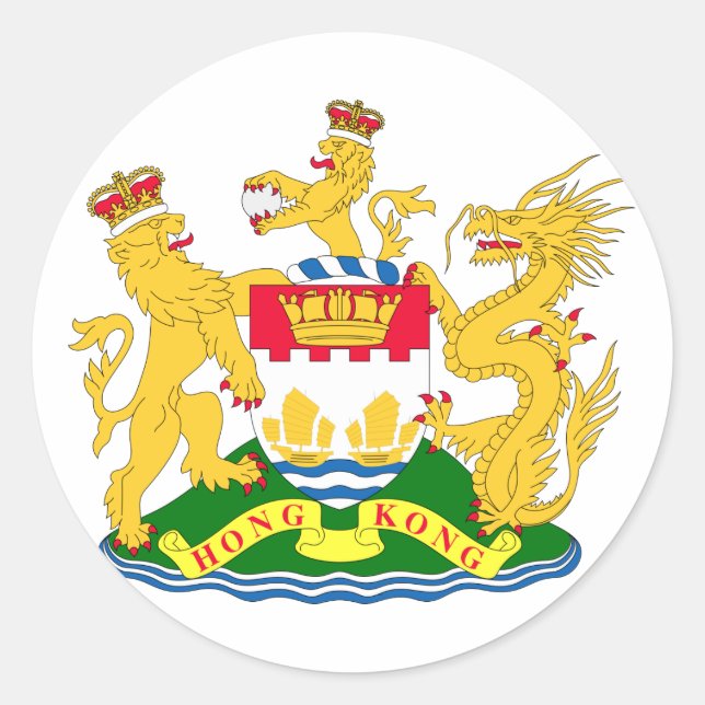 Hongkong, China Runder Aufkleber (Vorderseite)