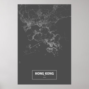 Hongkong, China (schwarz) Poster