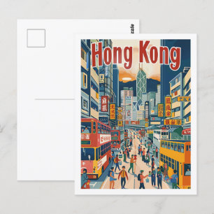 Hongkong China Vintage Berühmter Reiseort Postkarte