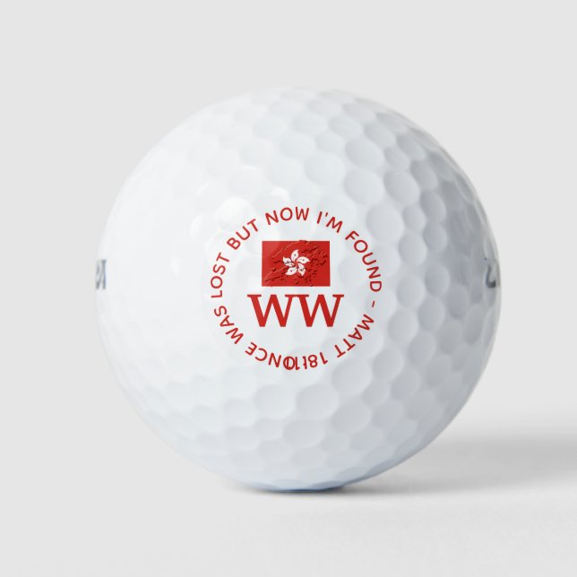 HONGKONG Custom MONOGRAM Christlich Lost gefunden Golfball (Vorderseite)