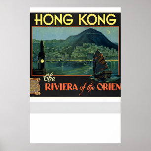 Hongkong - Die Riviera des Orients Vintage Reise Poster