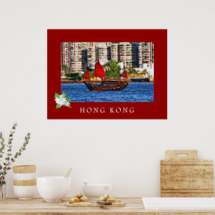 Hongkong-Dschunke-Reiseposter Poster