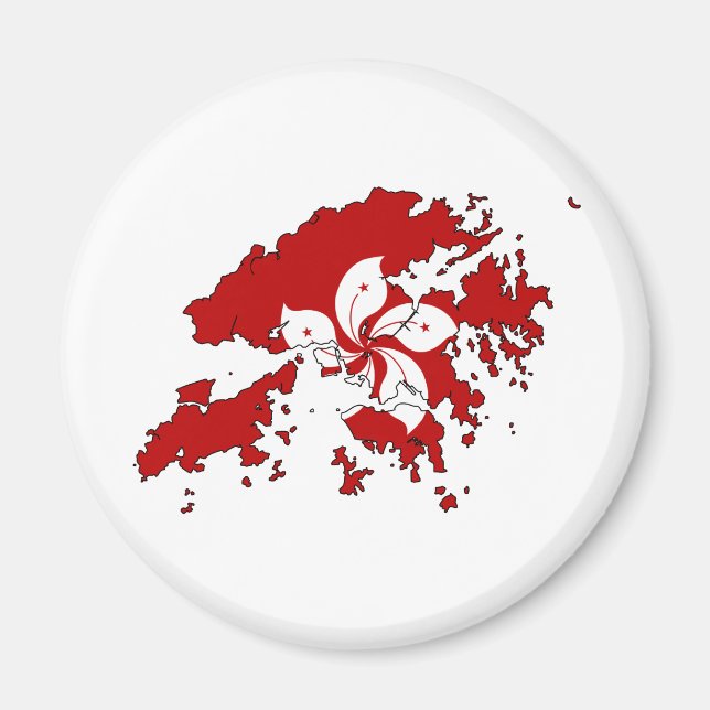 Hongkong Flag Karte Magnet (Vorne)