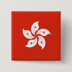 Hongkong-Flagge Button