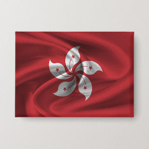 Hongkong-Flagge-Button Button