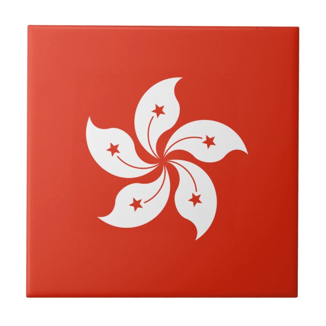 Hongkong-Flagge Fliese (Vorderseite)