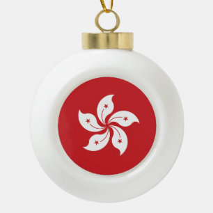 Hongkong-Flagge Keramik Kugel-Ornament