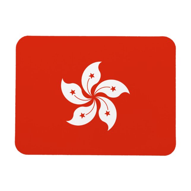 Hongkong-Flagge Magnet (Horizontal)