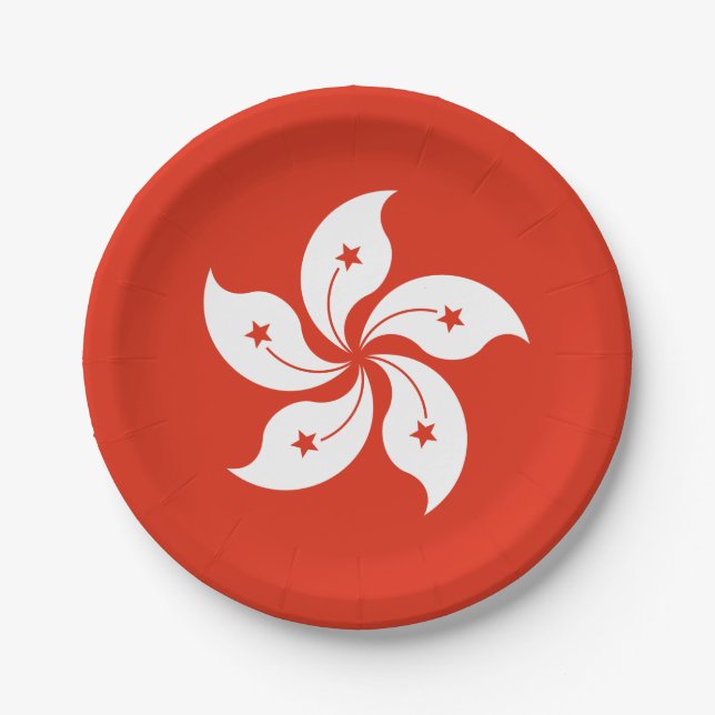 Hongkong-Flagge Pappteller (Vorderseite)