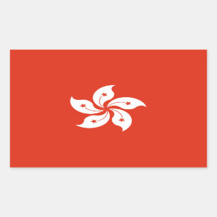 Hongkong-Flagge Rechteckiger Aufkleber