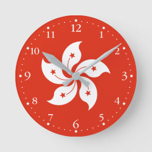 Hongkong-Flagge Runde Wanduhr