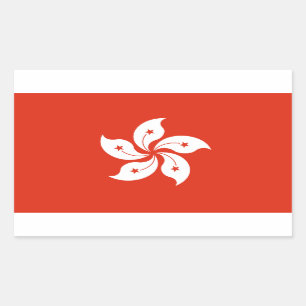 Hongkong* Flaggenaufkleber Rechteckiger Aufkleber