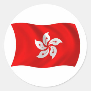 Hongkong-Flaggenaufkleber Runder Aufkleber