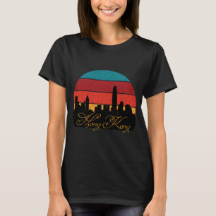 Hongkong Hafen Retro Sonnenuntergang Reise T-Shirt