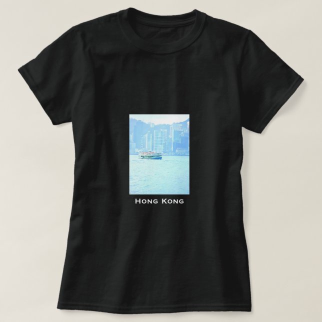 Hongkong Harbour Fährfahrt Vintage Reise T-Shirt (Design vorne)