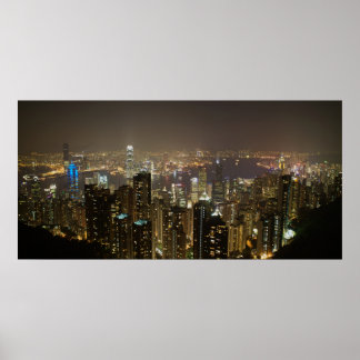 Hongkong Harbour (Nachtszene) Poster