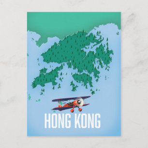Hongkong-Karte Postkarte