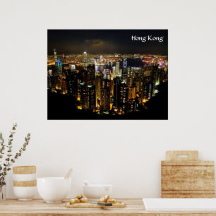 Hongkong-Nachtsansicht-Poster Poster