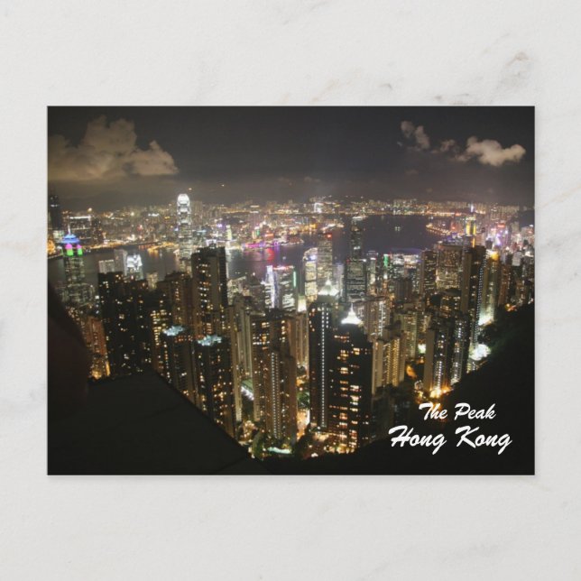 Hongkong Night Scene, The Peak, Postcard Postkarte (Vorderseite)