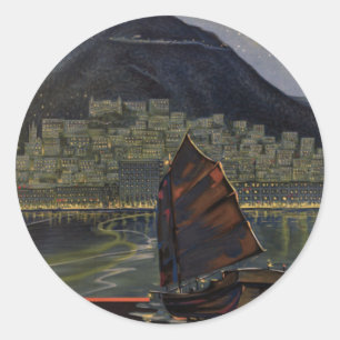 Hongkong ~ Riviera des Orients Runder Aufkleber
