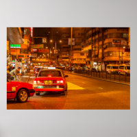 Hongkong - ruhige nächtliche Straßenszene am Mong 