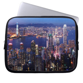 Hongkong Victoria Harbour bei Nacht Laptopschutzhülle