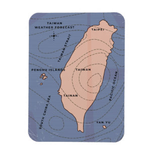 Hongkong Vintage-Wetterkarte Magnet
