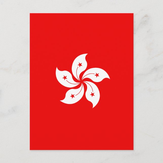 Hongkong White Orchid Symbol auf Rot Postkarte (Vorderseite)