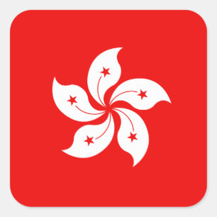 Hongkong White Orchid Symbol Quadratischer Aufkleber