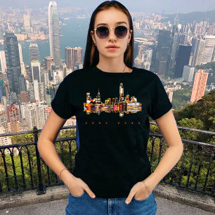 Hongkonger farbenfrohe Silhouette T-Shirt
