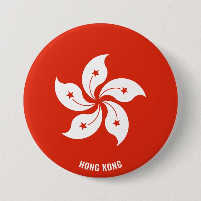 Hongkonger Flagge Charming Patriotic Button (Vorderseite)